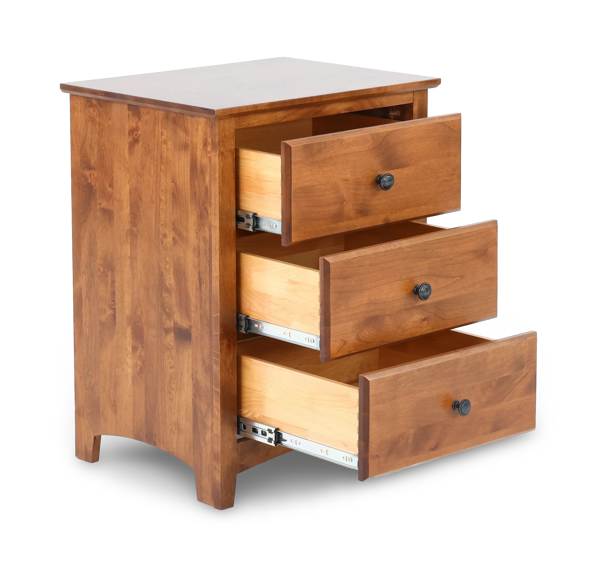 Shaker Tuscan Brown 3-Drawer Nightstand-6