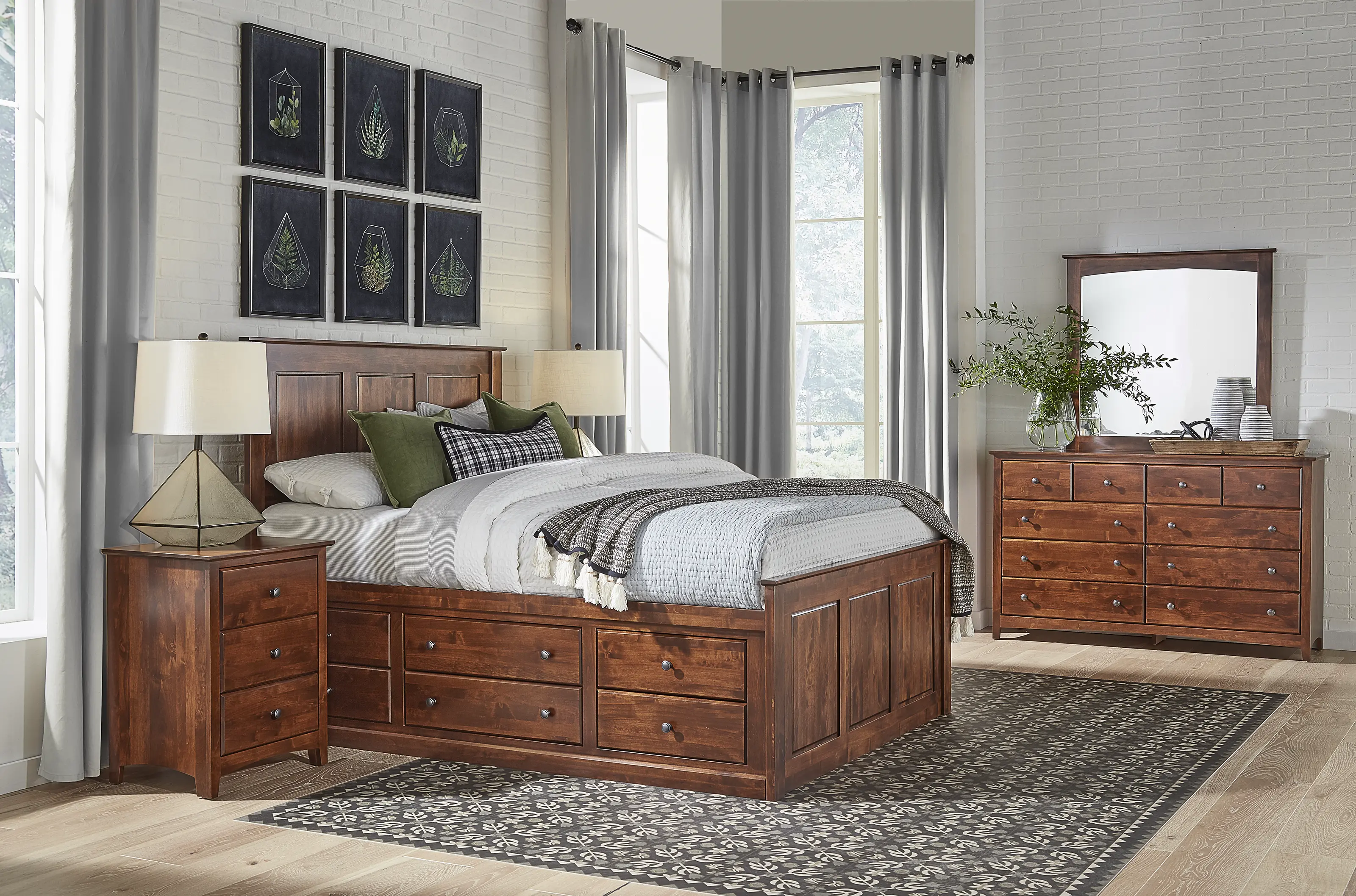 Shaker Brown Queen Storage Bed-2
