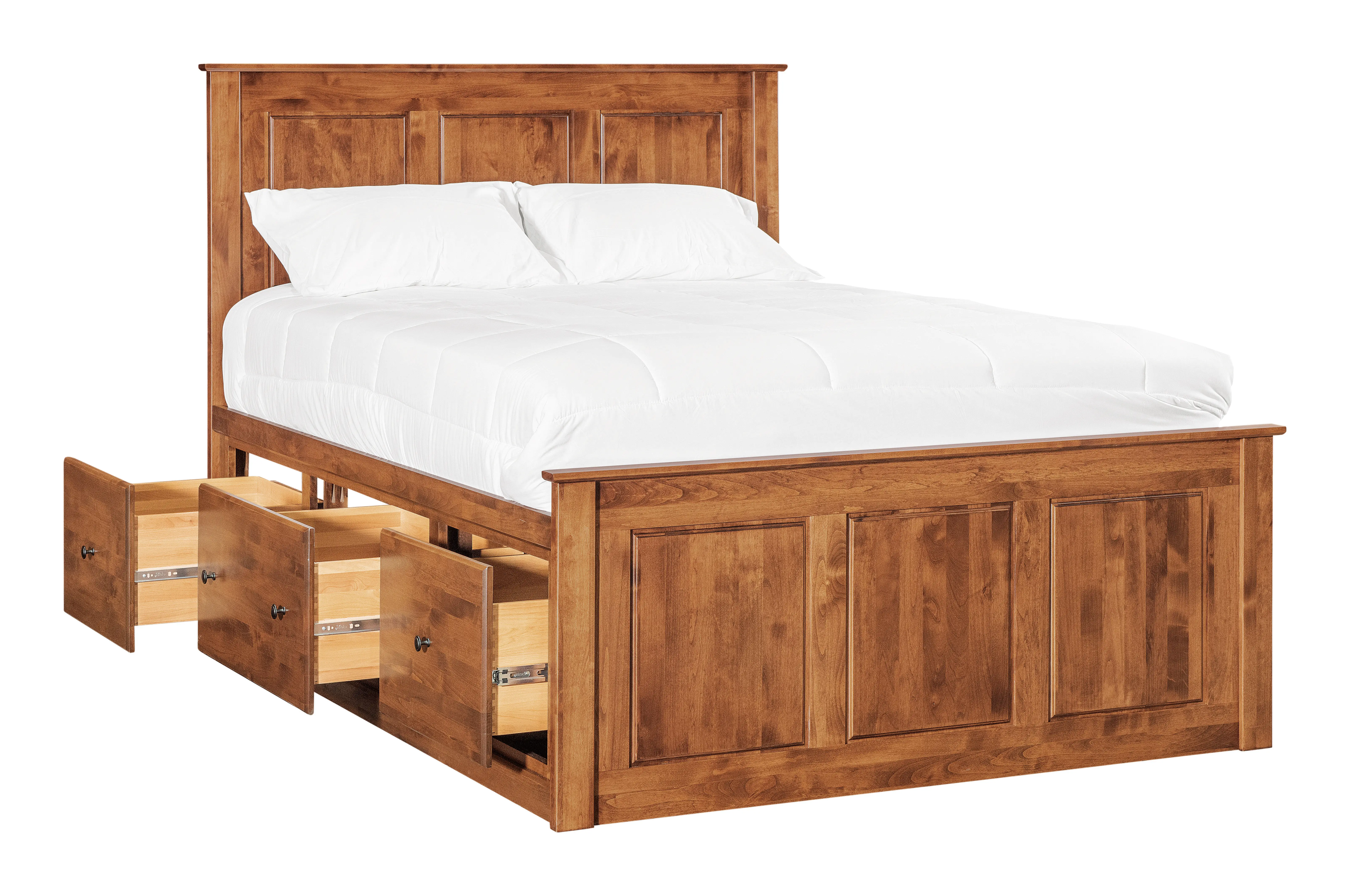 Shaker Brown Queen Storage Bed-4