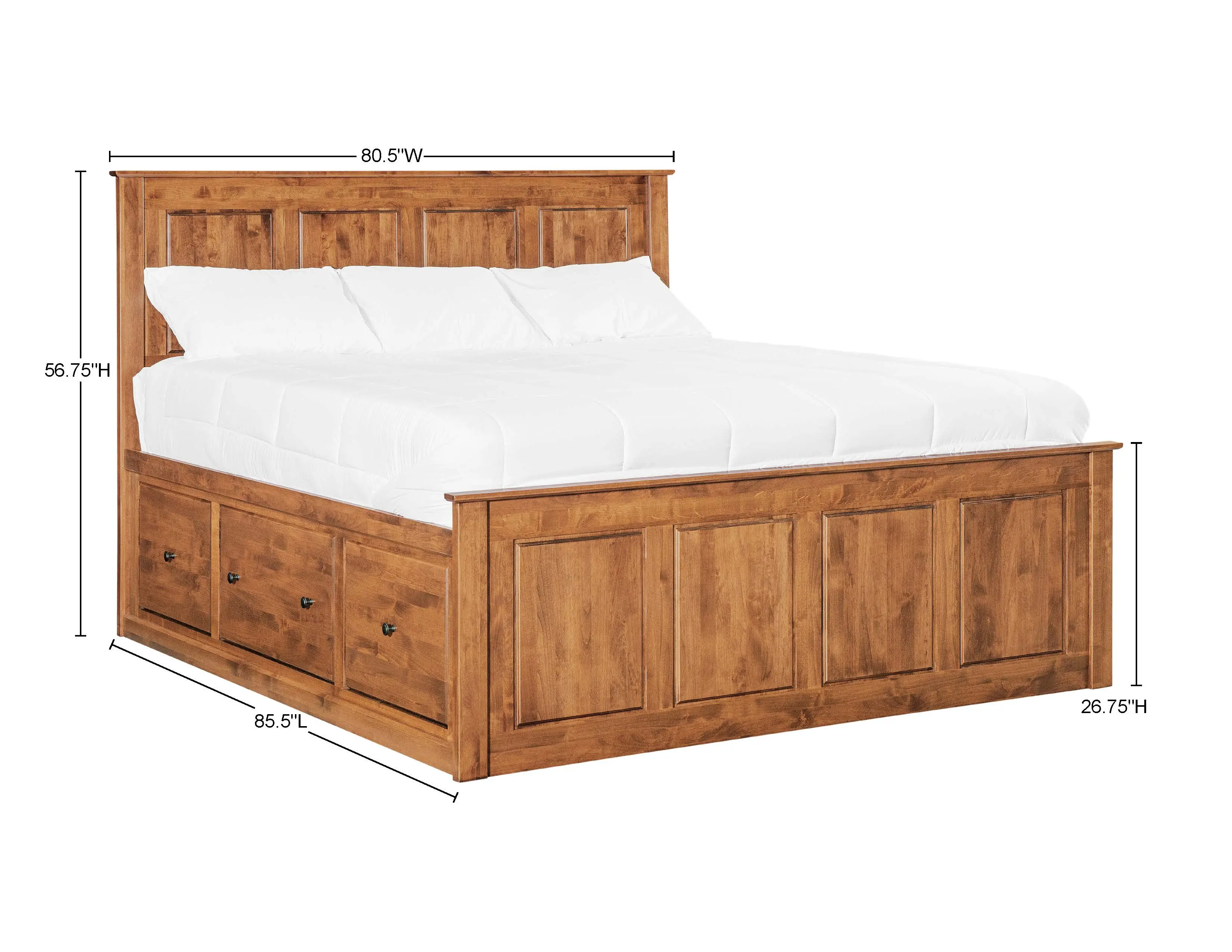 Shaker Brown King Storage Bed-3