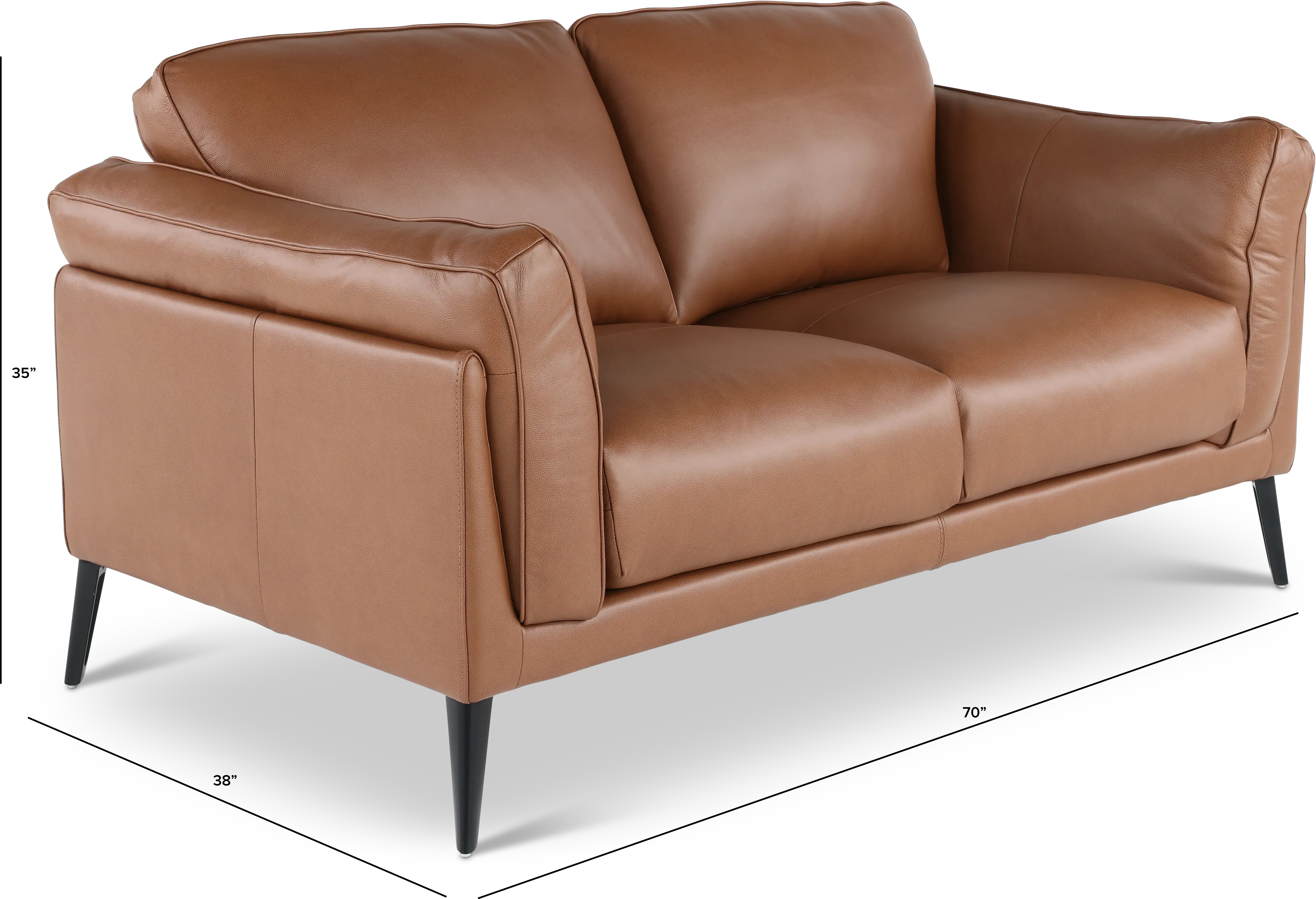 Paris Brown Leather Loveseat-3