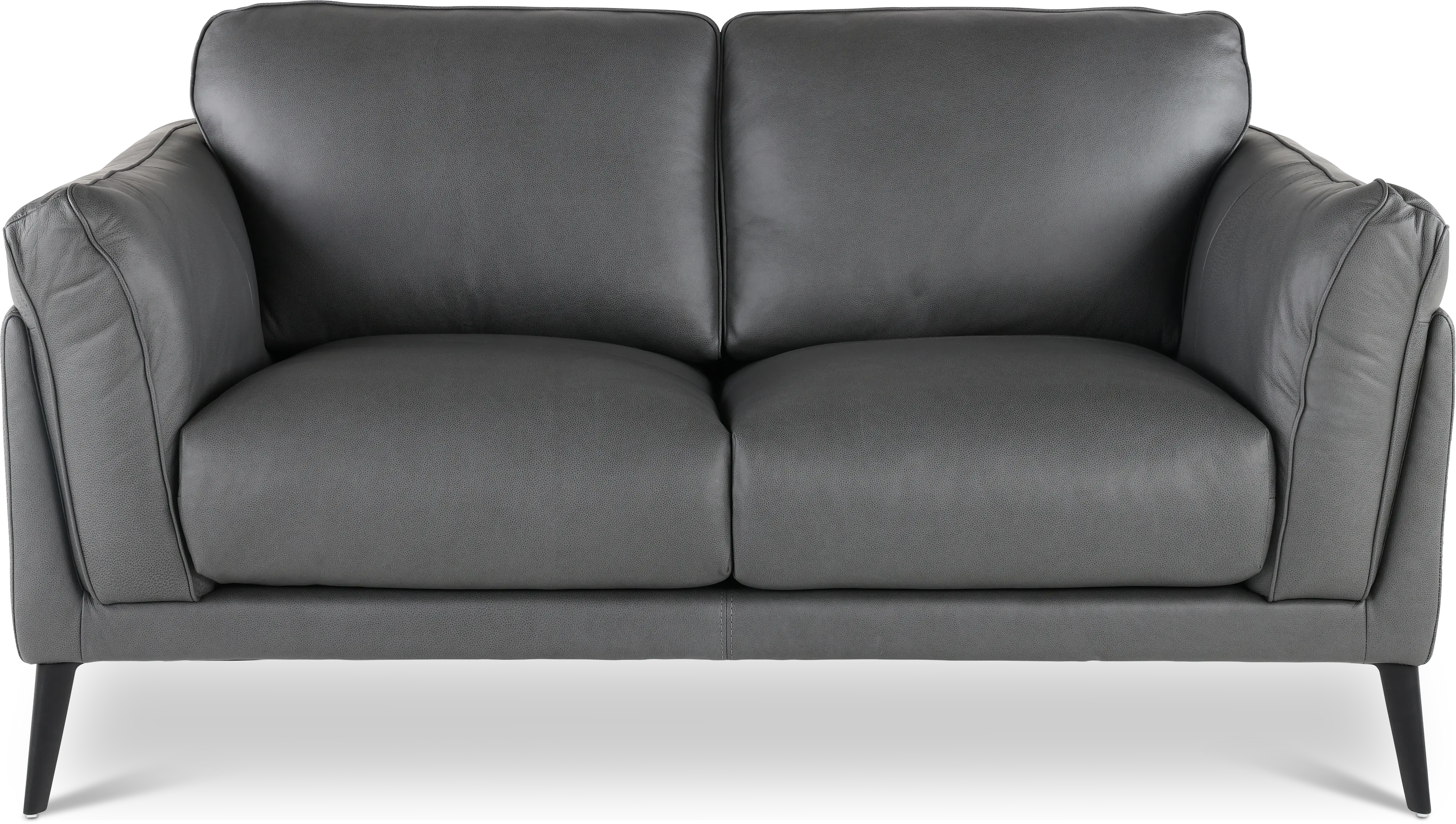Paris Gray Leather Loveseat-1