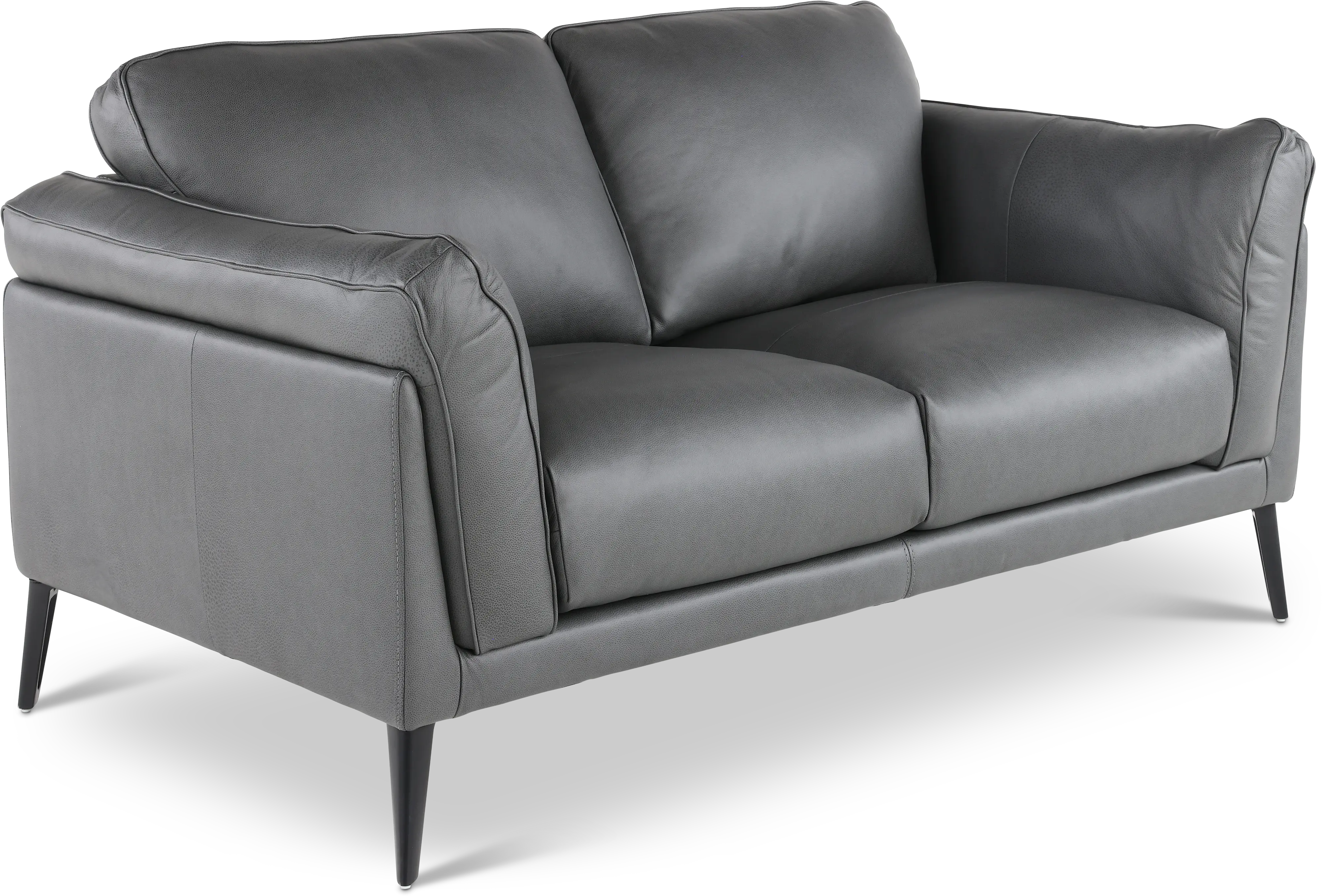Paris Gray Leather Loveseat-4