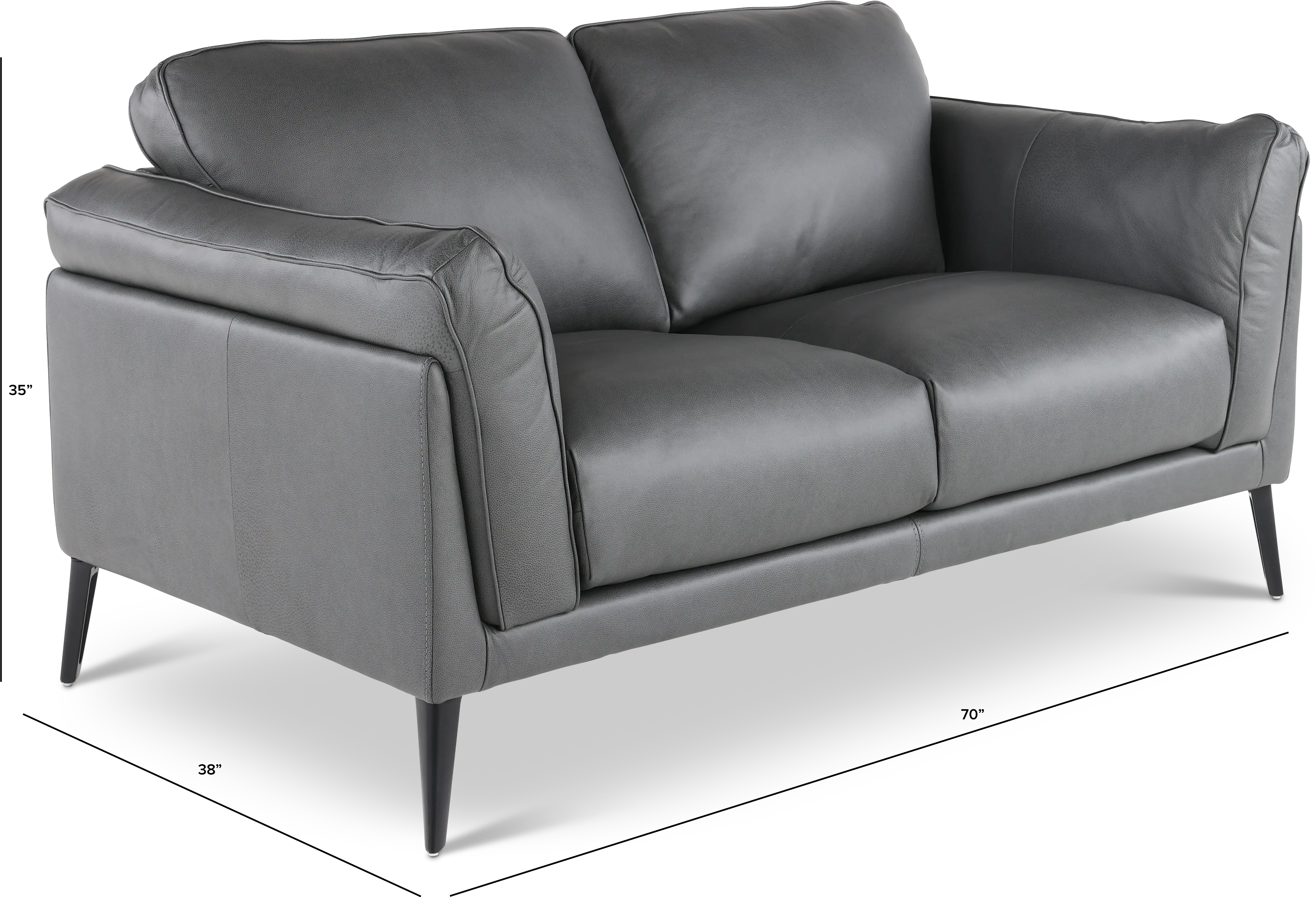 Paris Gray Leather Loveseat-3