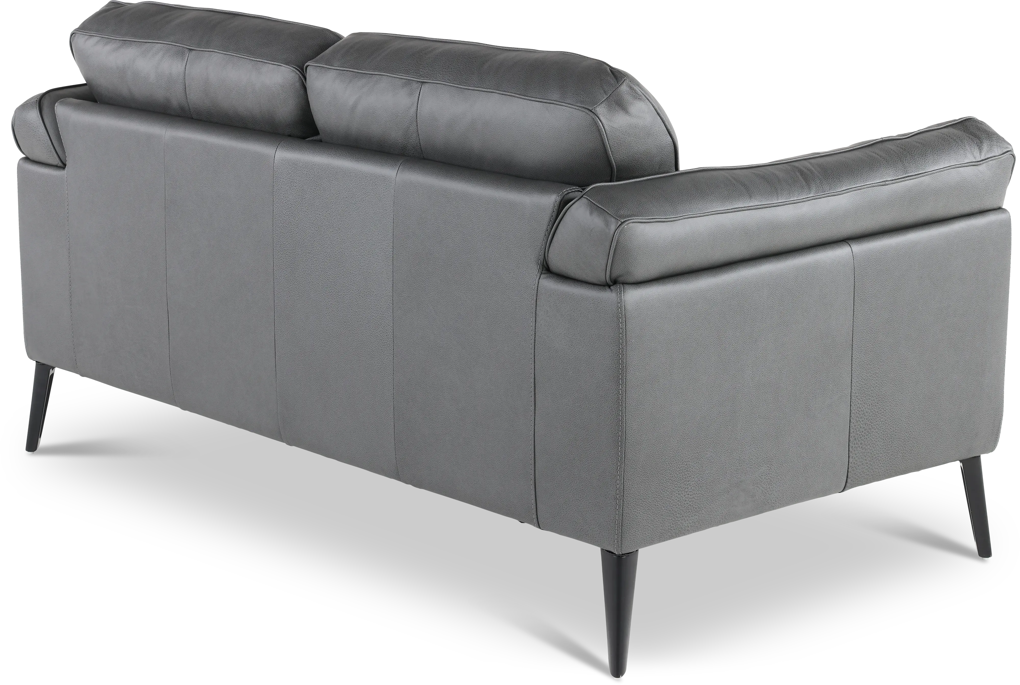 Paris Gray Leather Loveseat-5