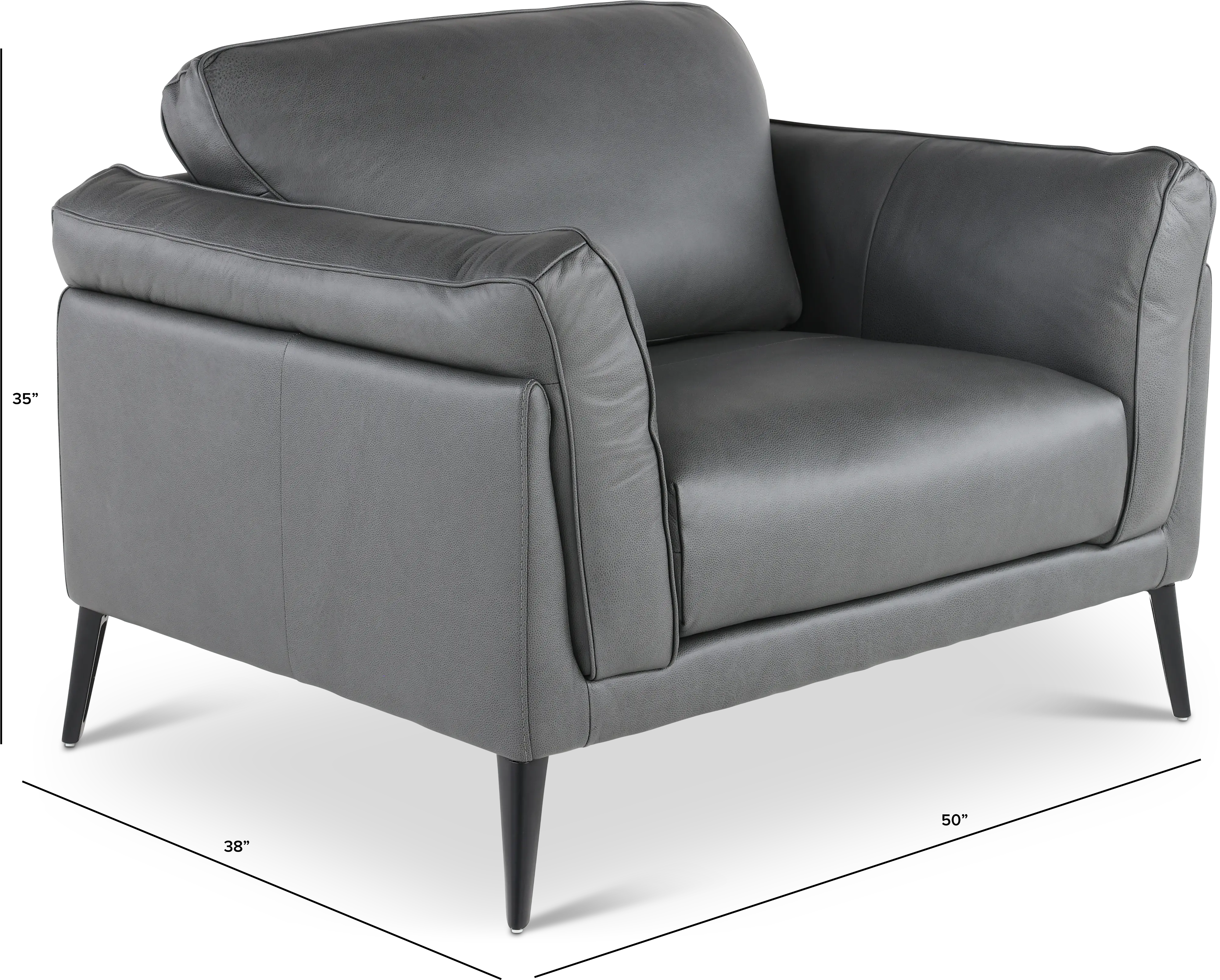 Paris Gray Leather Chair-3