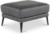 Paris Gray Leather Ottoman
