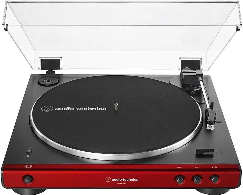 Audio Technica ATLP60X Bluetooth Stereo Turntable - Red/Black