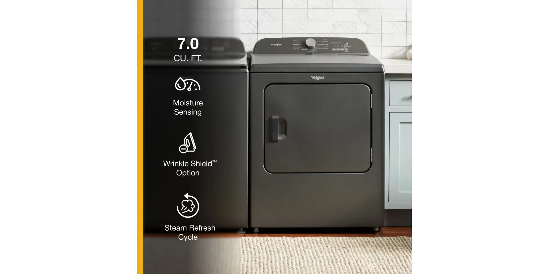 WED6150PB Whirlpool Electric Dryer W6150 - Volcano Black 7.0 Cu Ft-2