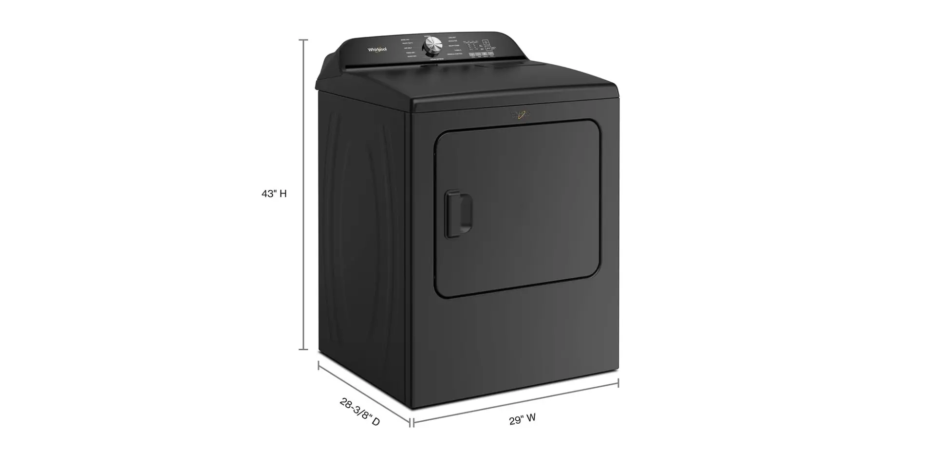 WED6150PB Whirlpool Electric Dryer W6150 - Volcano Black 7.0 Cu Ft-9