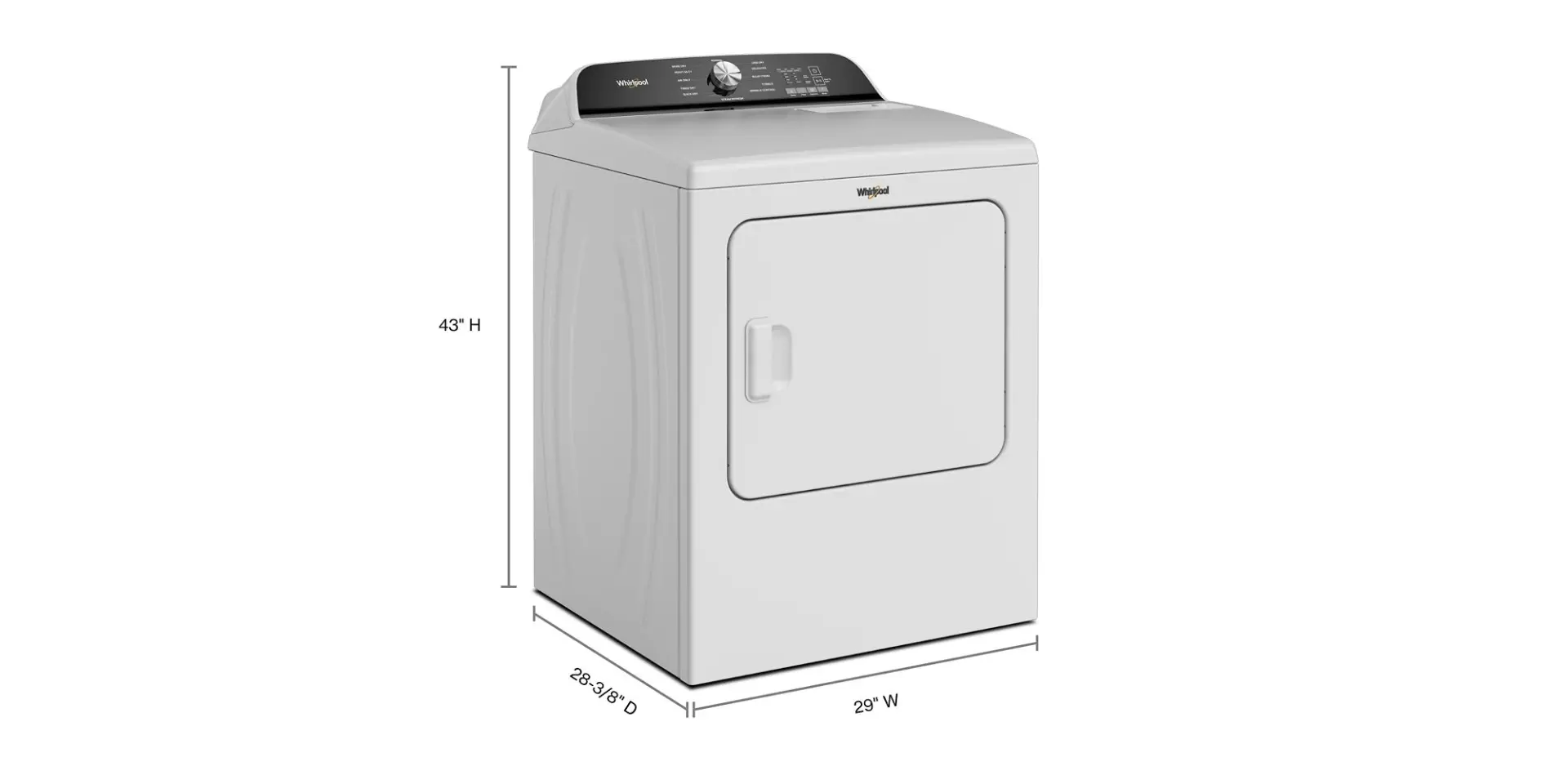 WED6150PW Whirlpool Electric Dryer W6150 - White 7.0 Cu Ft-3
