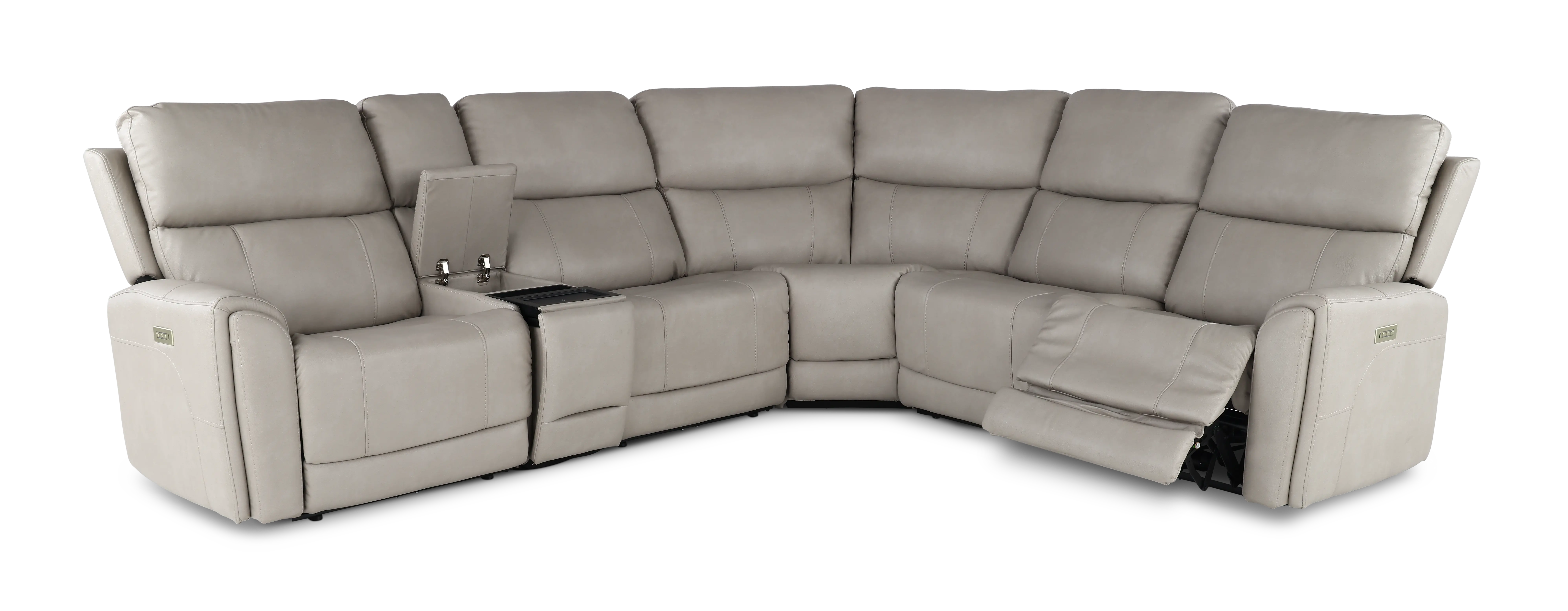 Damon Dove Gray 6-Piece Power Reclining Sectional with Wireless Charging-4