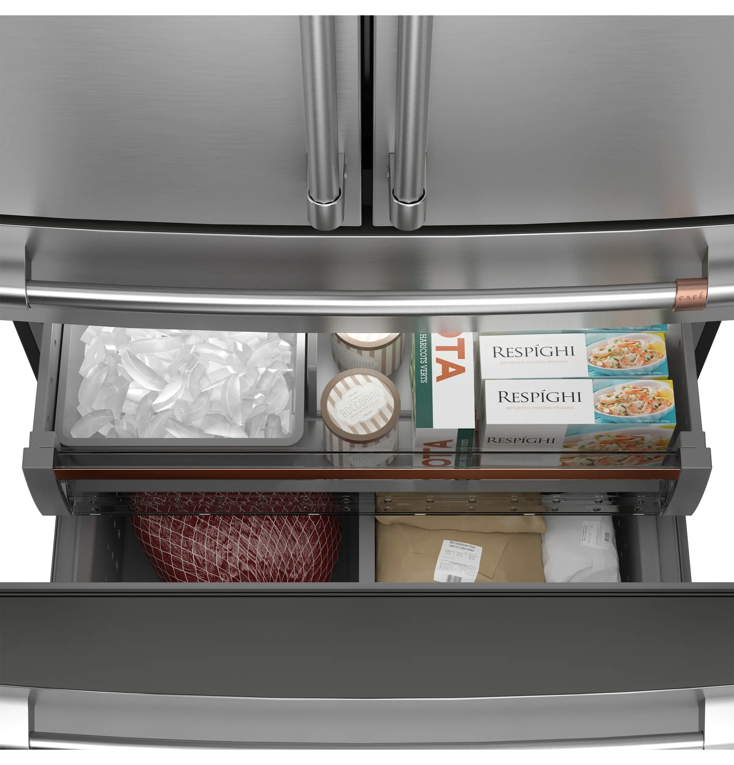 CGE29DP2TS1 GE Cafe 28.7 Cu Ft French Door Refrigerator - Stainless Steel-11