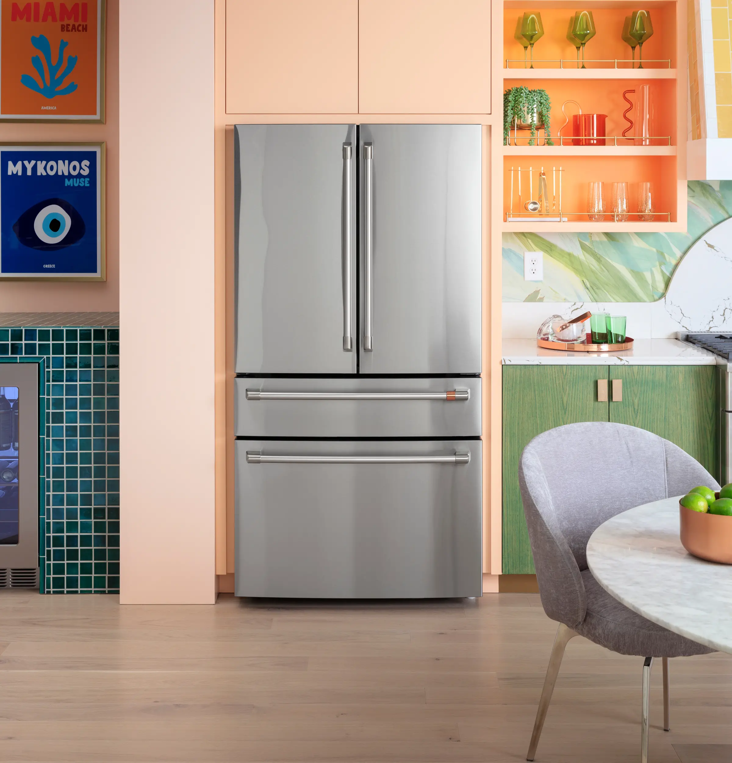 CGE29DP2TS1 GE Cafe 28.7 Cu Ft French Door Refrigerator - Stainless Steel-2