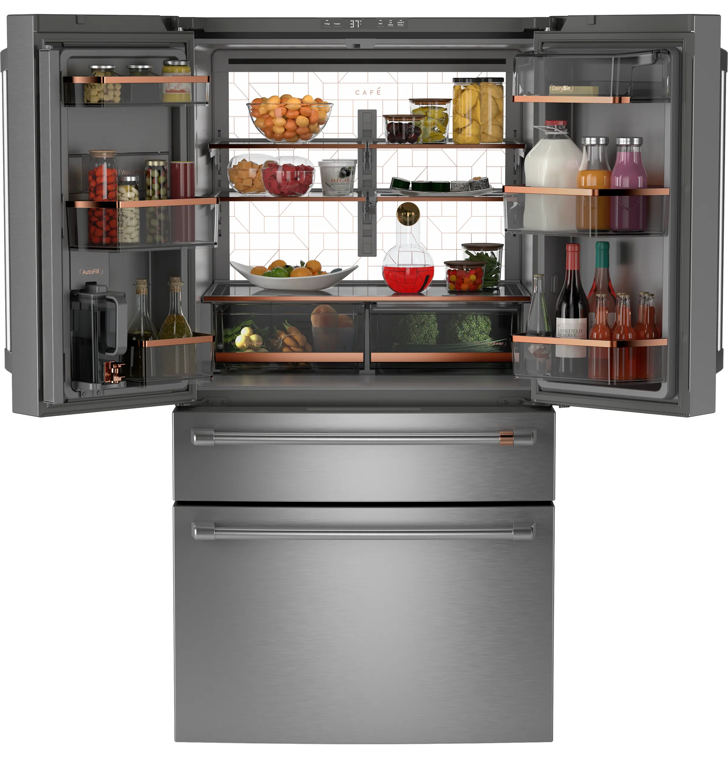 CGE29DP2TS1 GE Cafe 28.7 Cu Ft French Door Refrigerator - Stainless Steel-6