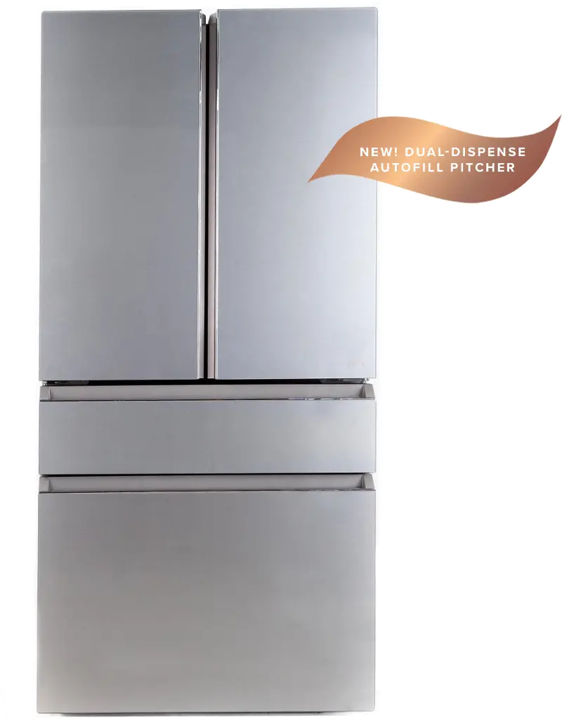 GE Cafe 28.7 Cu Ft 4-Door French Door Refrigerator - Platinum Glass
