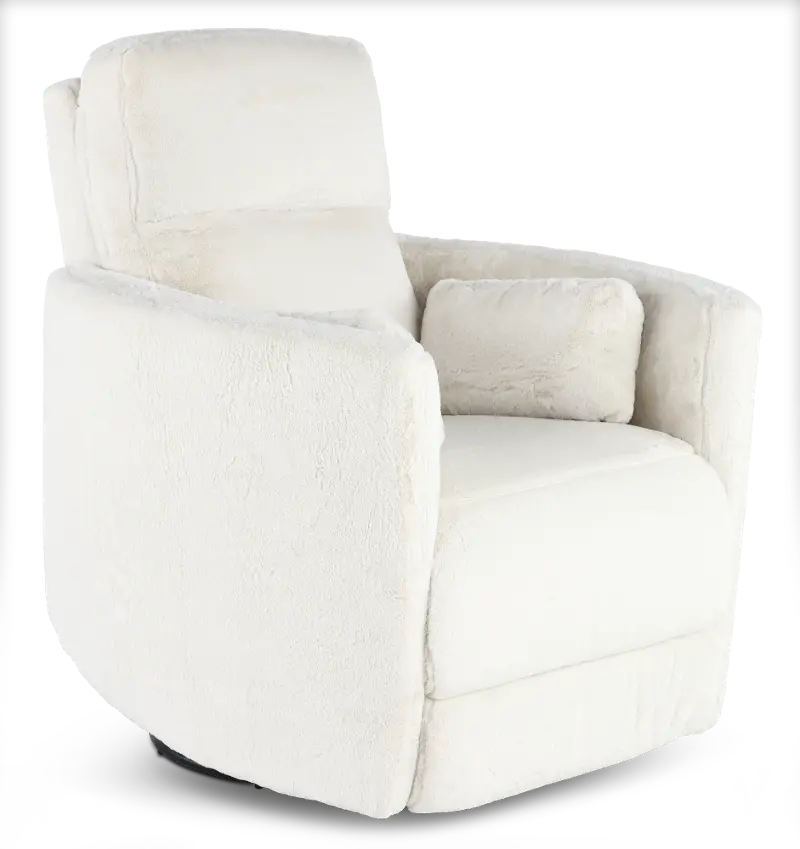 Amelia White Swivel Recliner