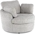 Slider Silver Swivel Barrel Chair