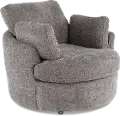 Slider Brown Swivel Barrel Chair