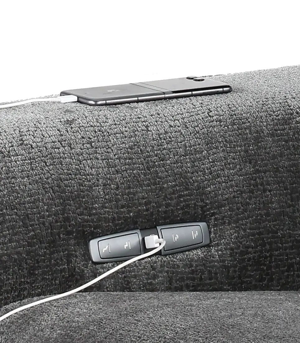 Waves Graphite 5 Piece Power Reclining Sectional-5