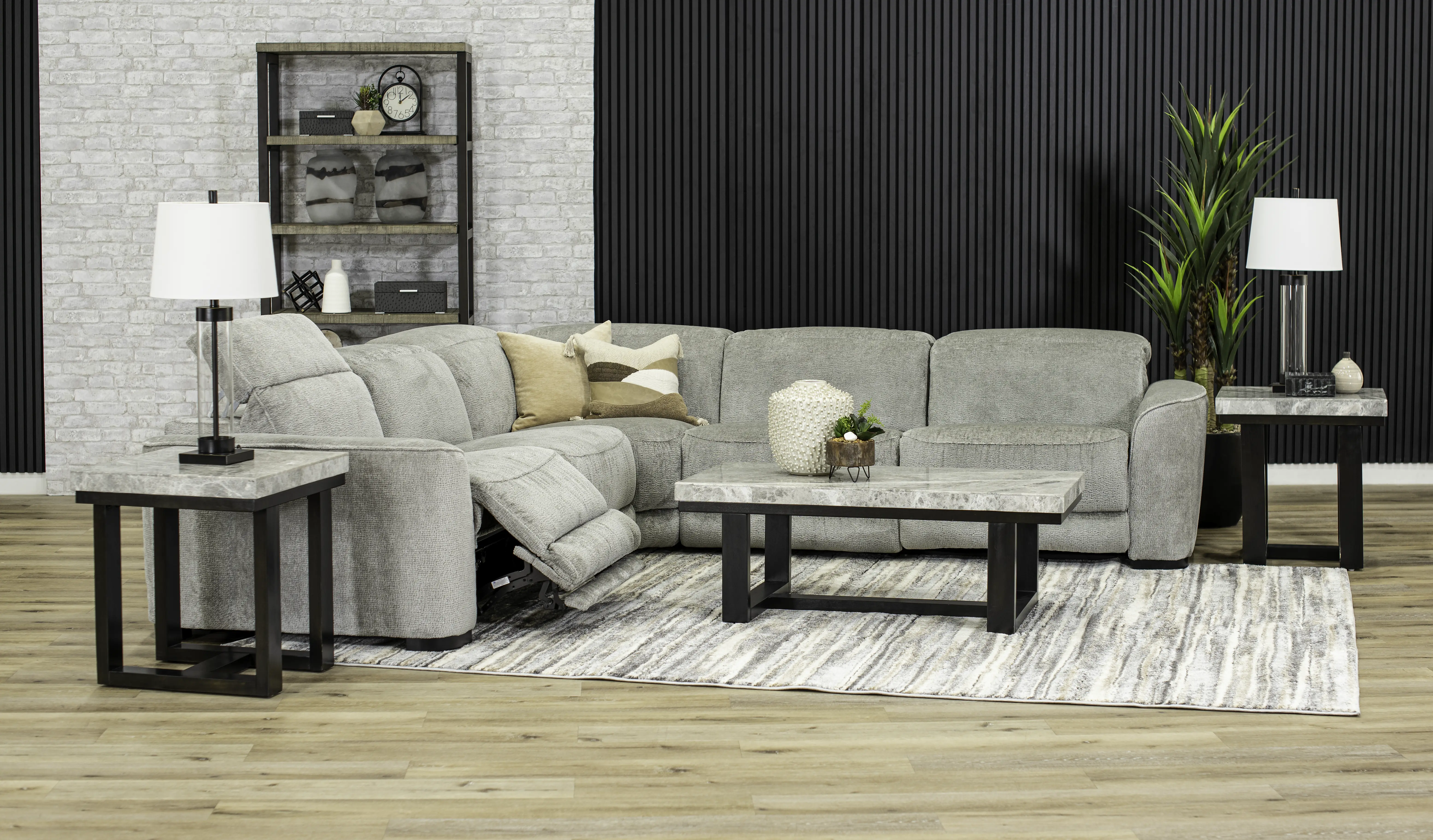 Waves Fog 5 Piece Power Reclining Sectional-2