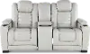 Transformer Light Gray Leather 3 Piece Power Reclining Loveseat