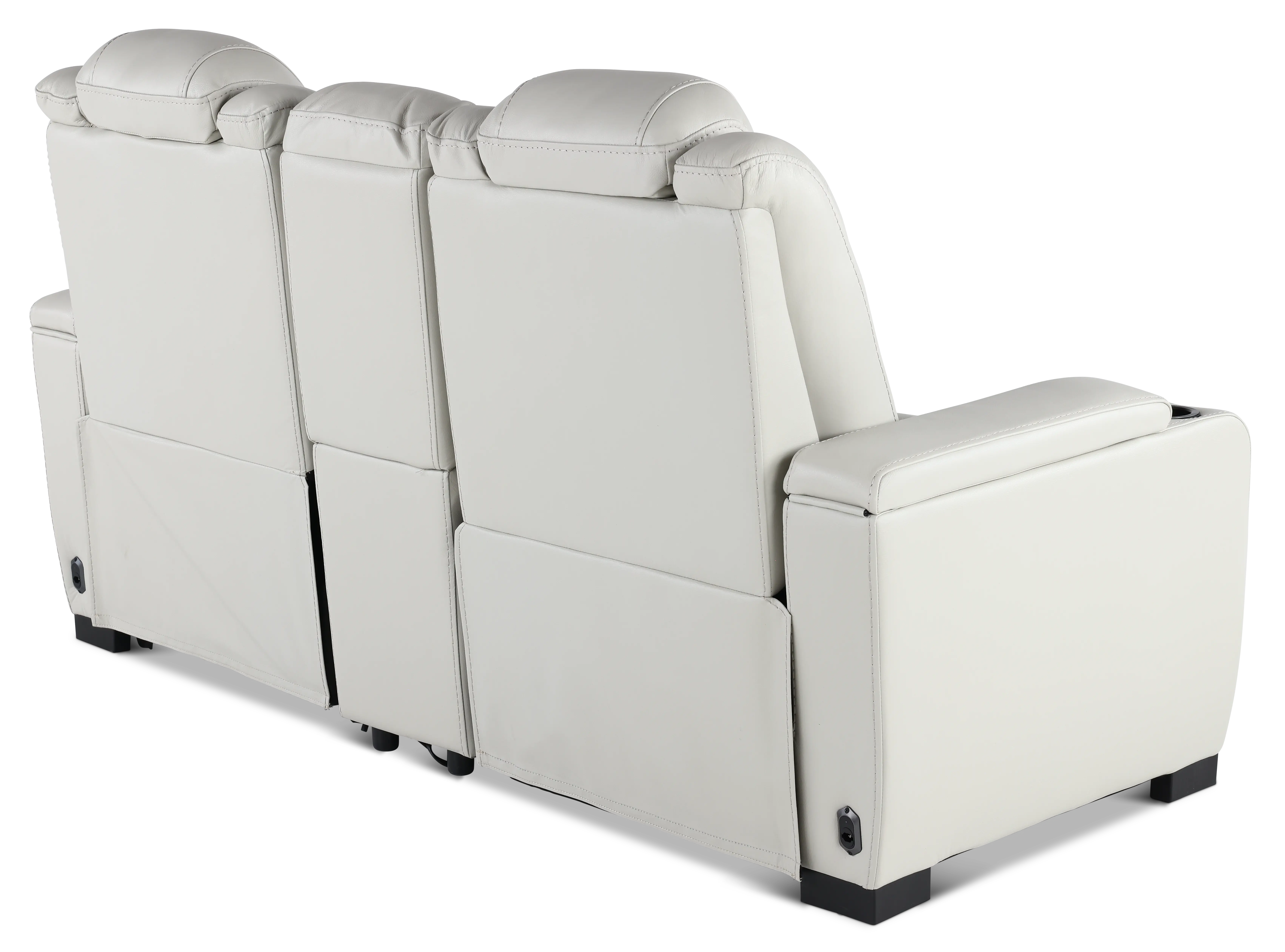 Transformer Light Gray Leather 3 Piece Power Reclining Loveseat-7