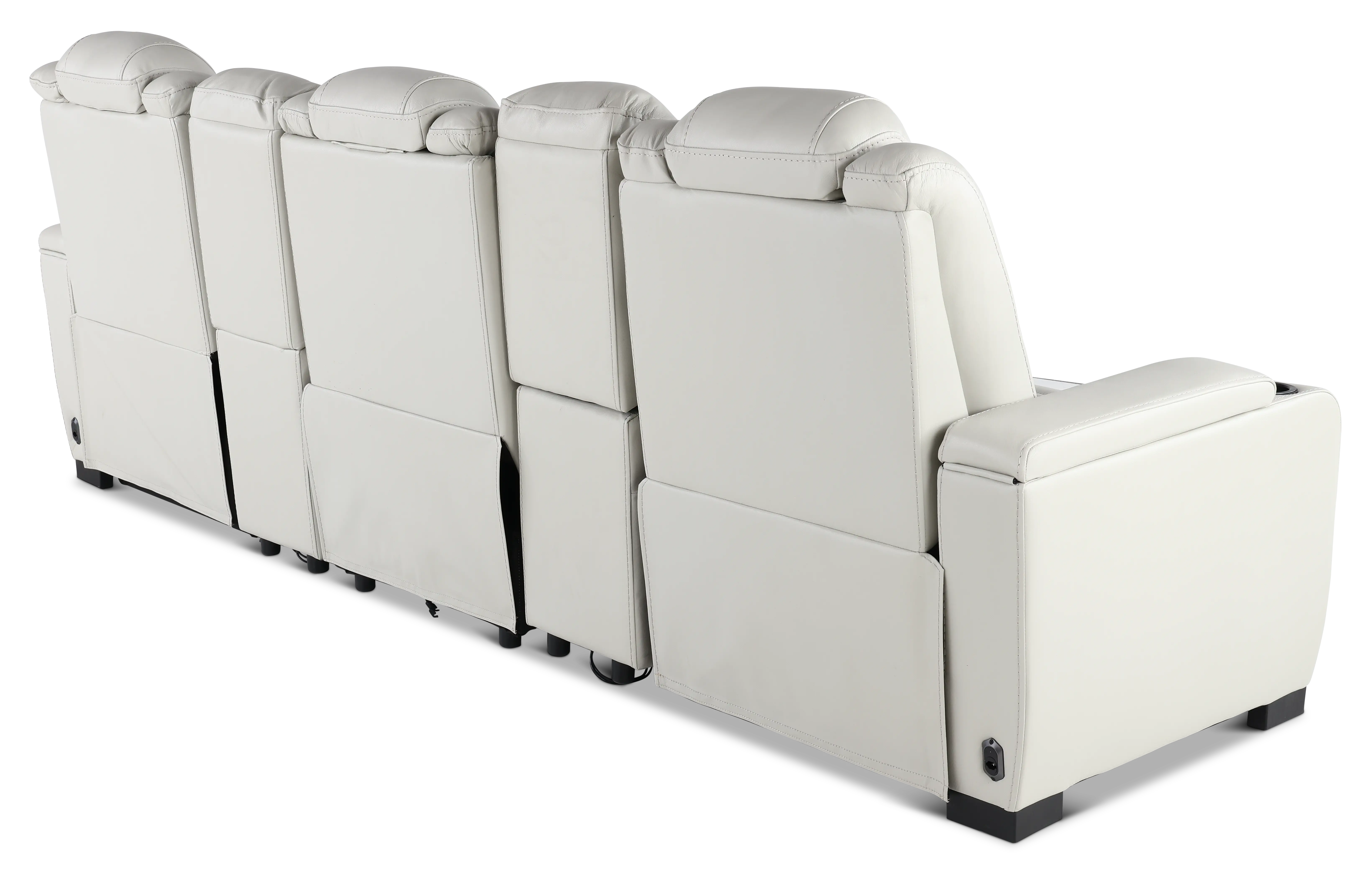 Transformer Light Gray Leather 5 Piece Power Reclining Home Theater Seating-7