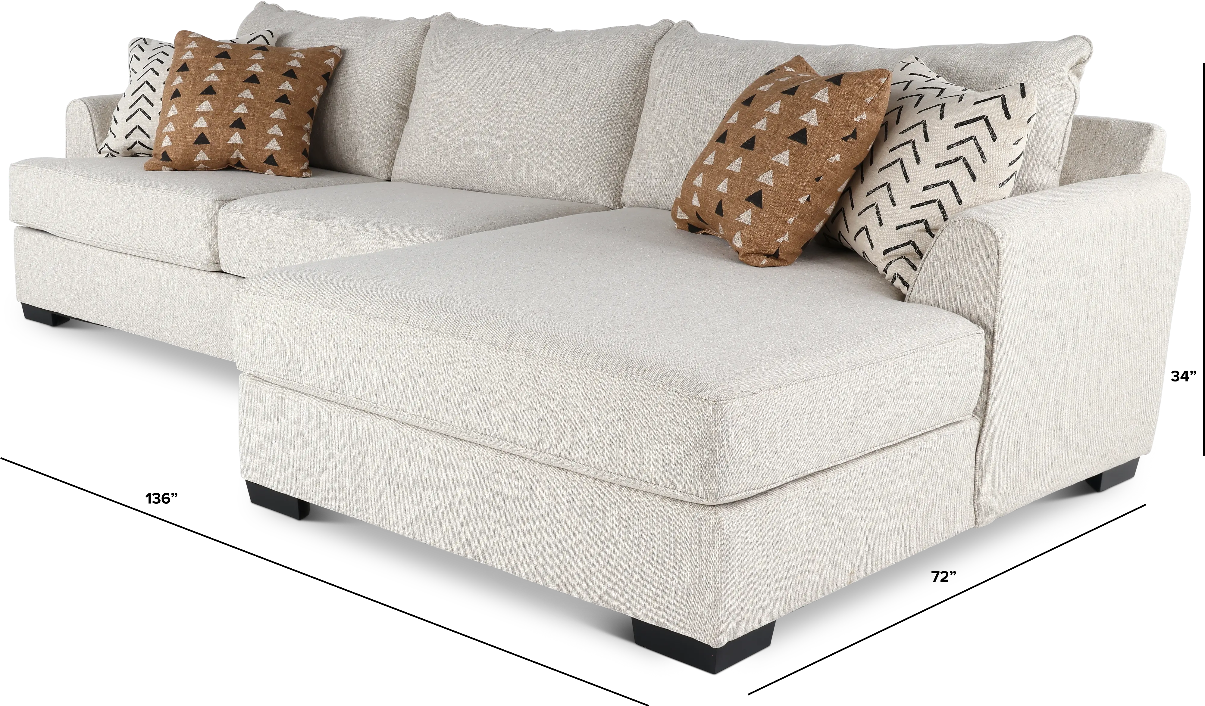 2PC/DAHLIA Dahlia Stone Gray 2 Piece Sectional-3