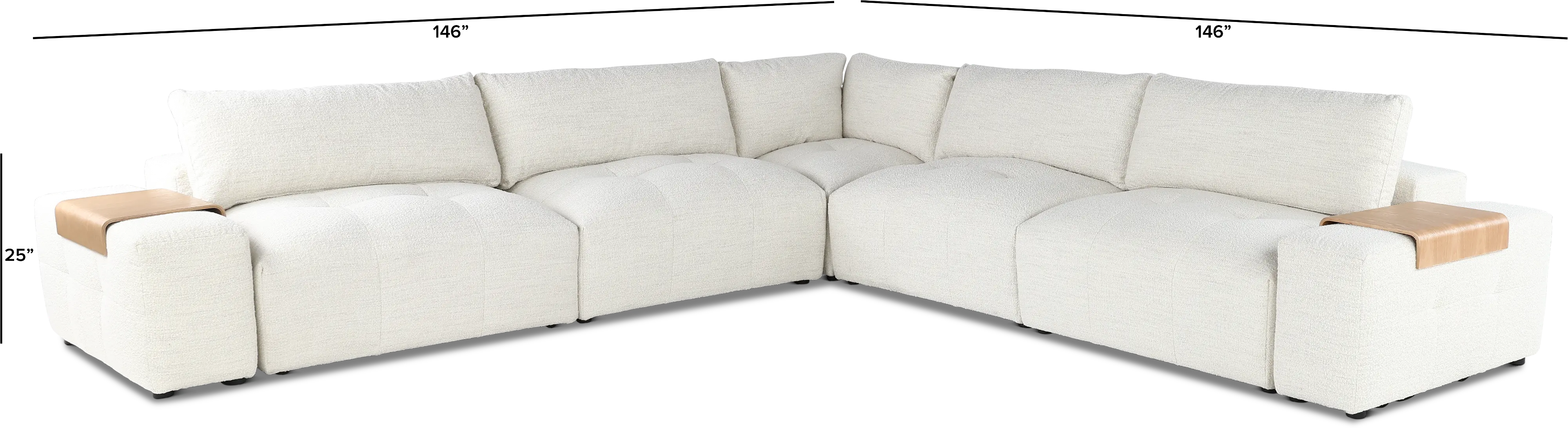 Preston Pearl White Modular 7 Piece Sectional-3