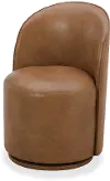 Copley Camel Brown Upholstered Swivel Dining Chair
