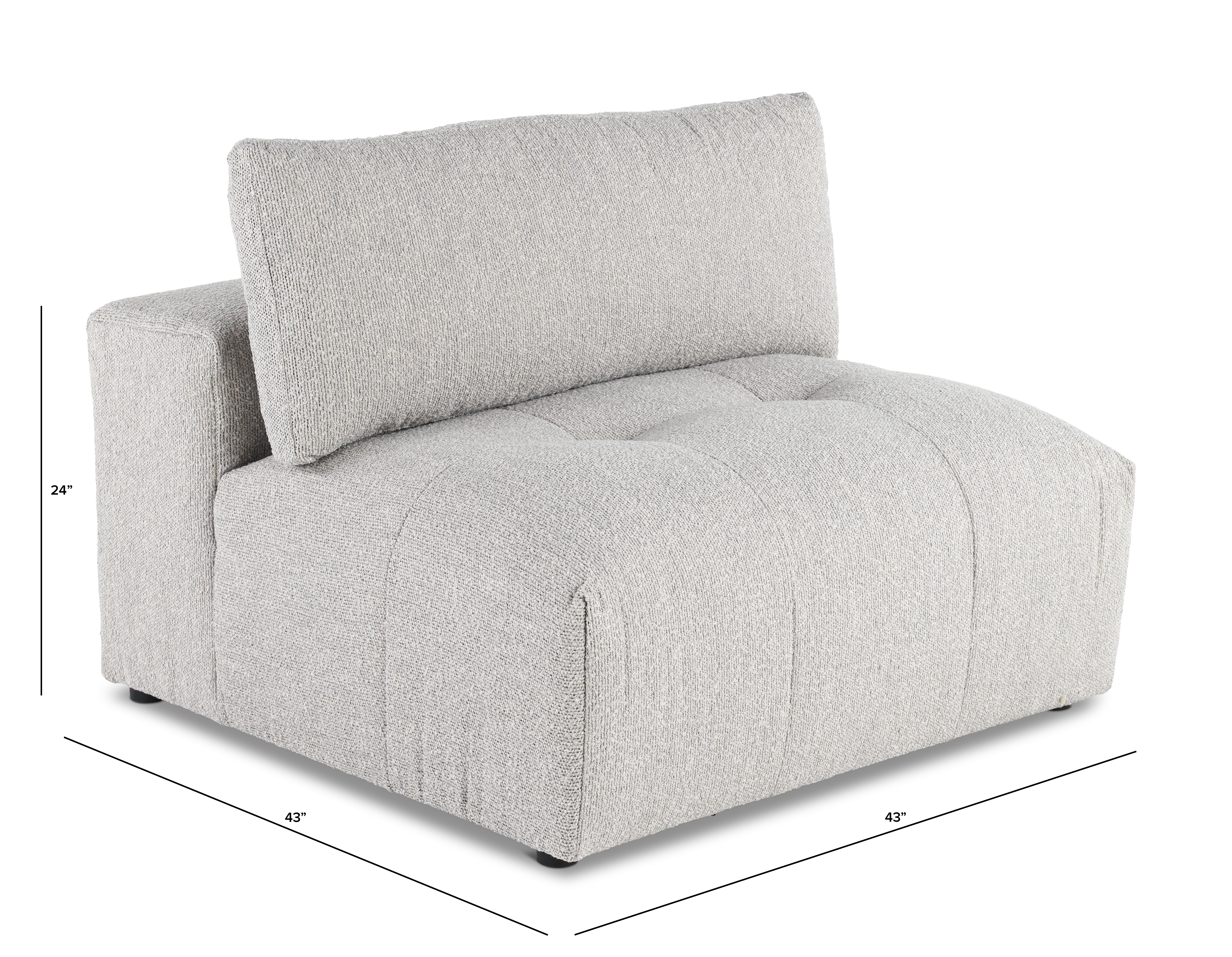 Preston Gray Modular Armless Chair-3