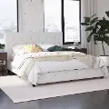 Dana White Upholstered King Platform Bed