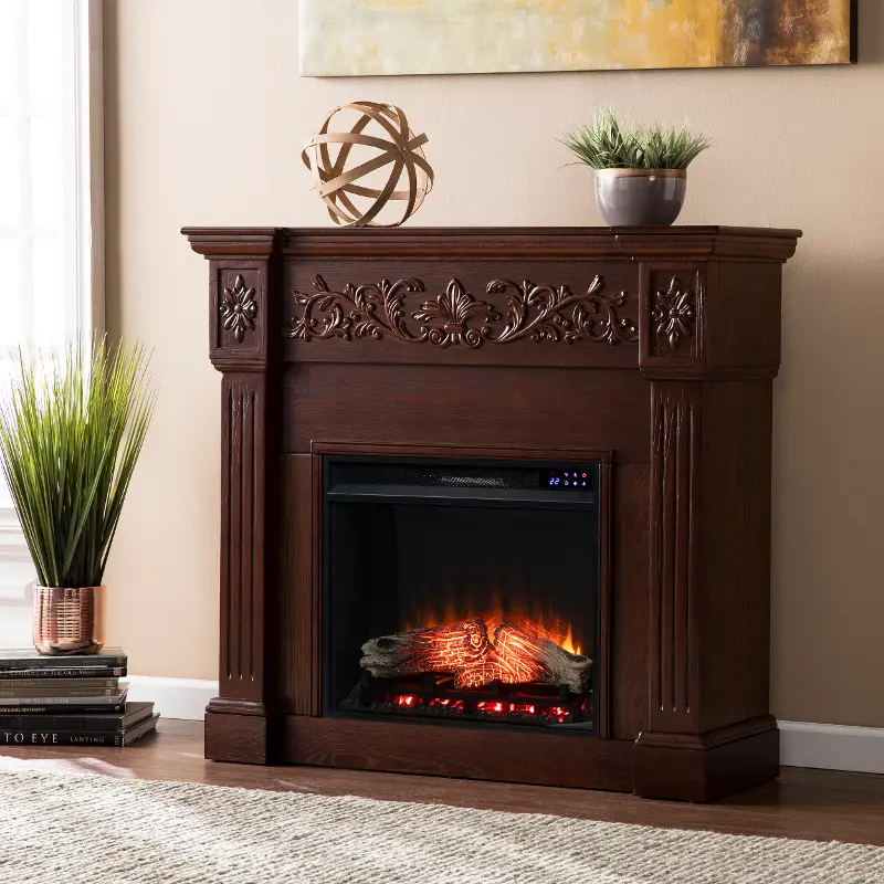 Calvert Brown Touch Screen Electric Fireplace
