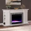 FC1154359 Rylana White Color Changing Fireplace Bookcase Mantel