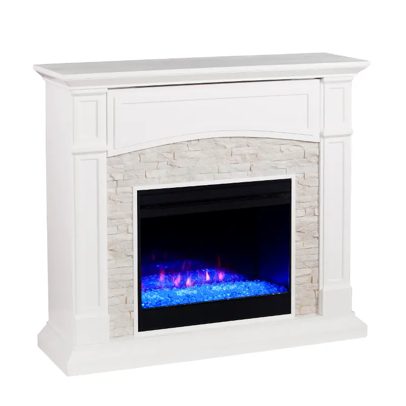 Seneca White Color Changing Fireplace Mantel