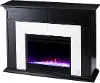 FC1225559 Torlington Black Marble Tiled Color Changing Fireplace