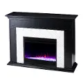 FC1225559 Torlington Black Marble Tiled Color Changing Fireplace