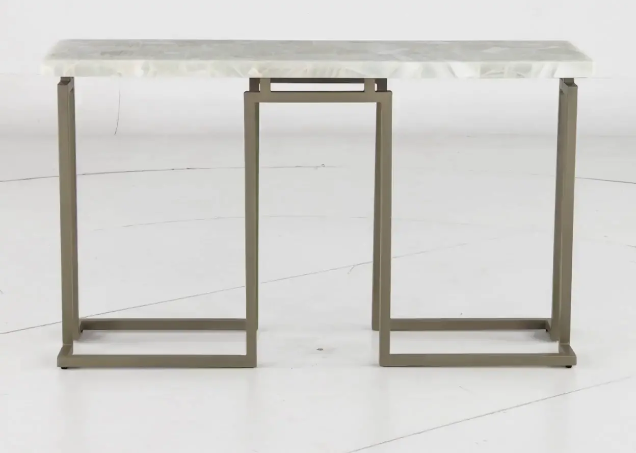 Manhattan Onyx and Gold Sofa Table-7