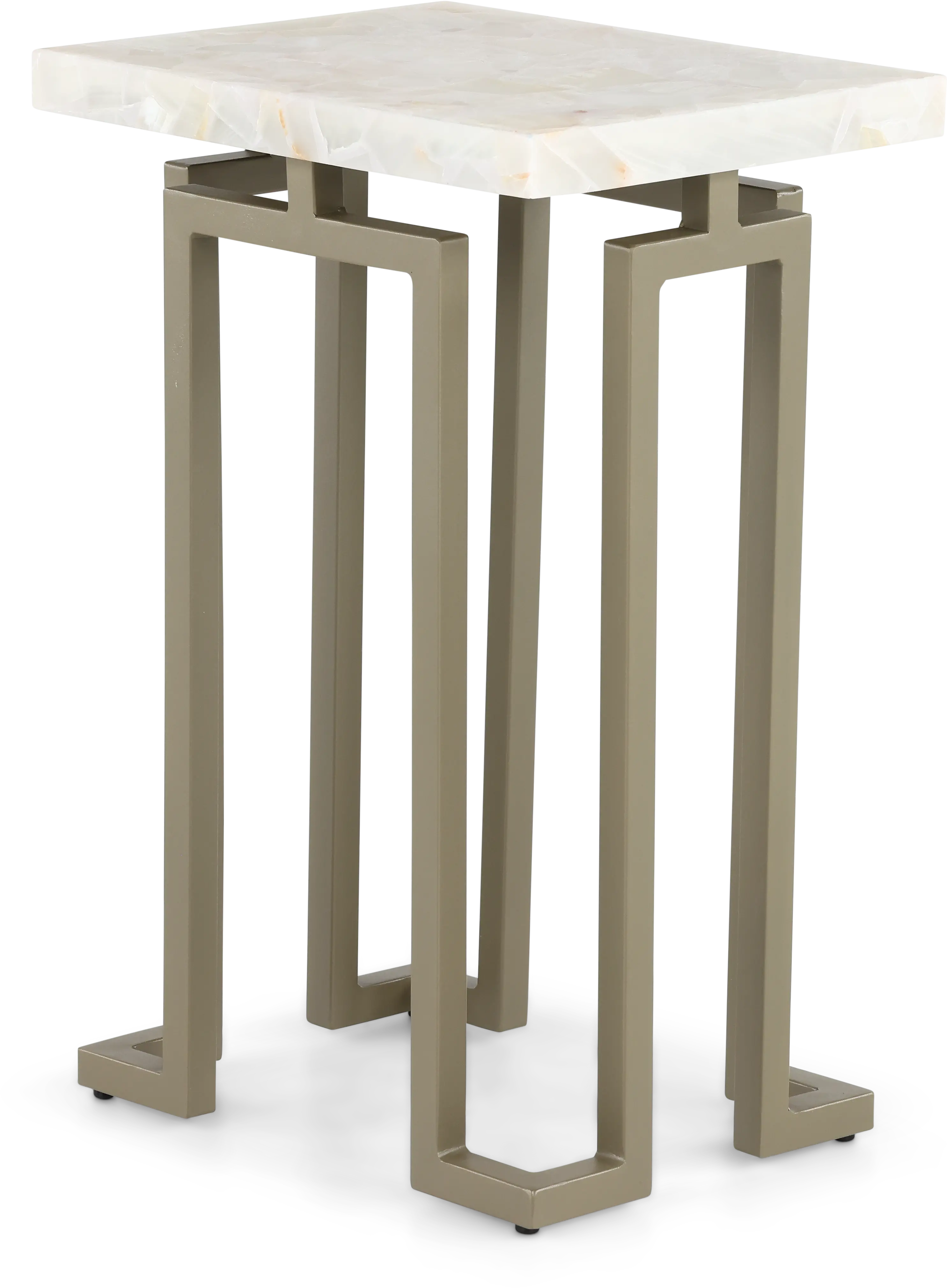 Manhattan Onyx and Gold Chairside Table-1