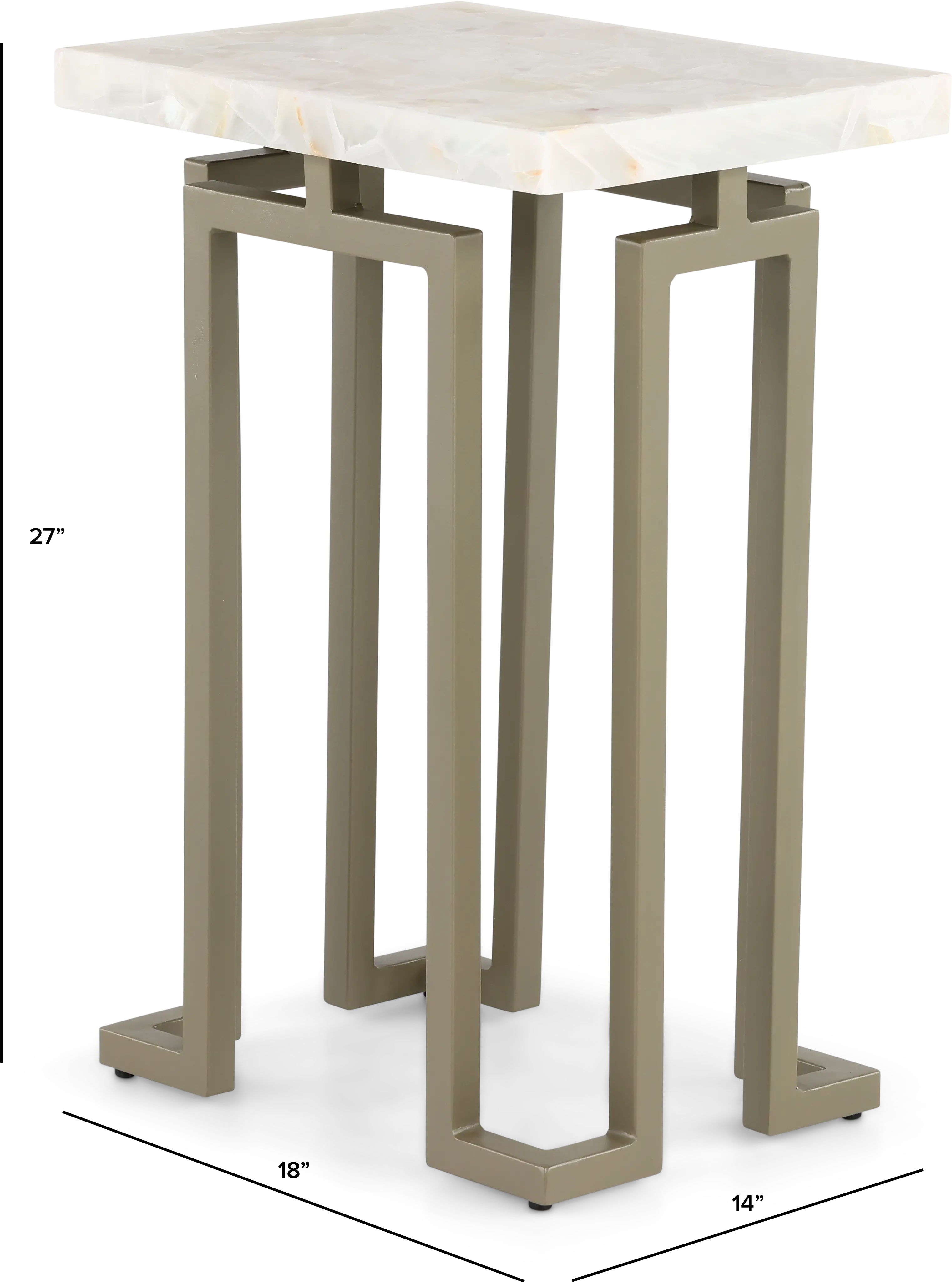 Manhattan Onyx and Gold Chairside Table-3
