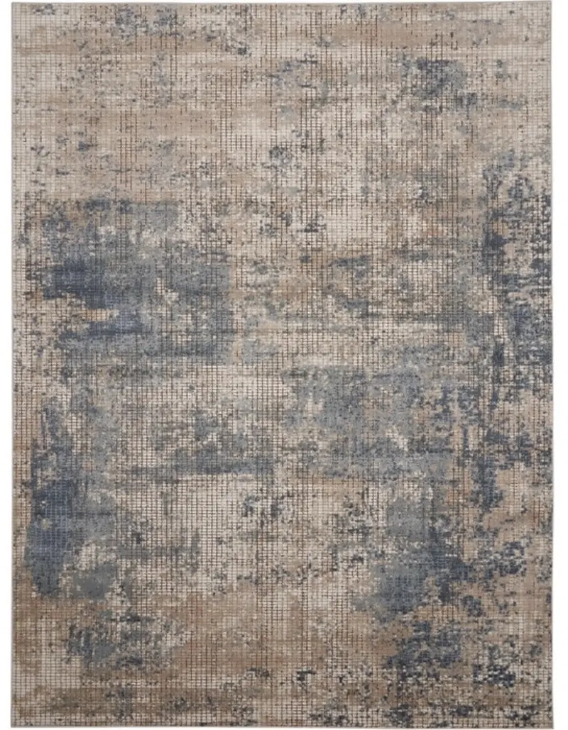 Quarry 9 x 12 Blue and Beige Area Rug