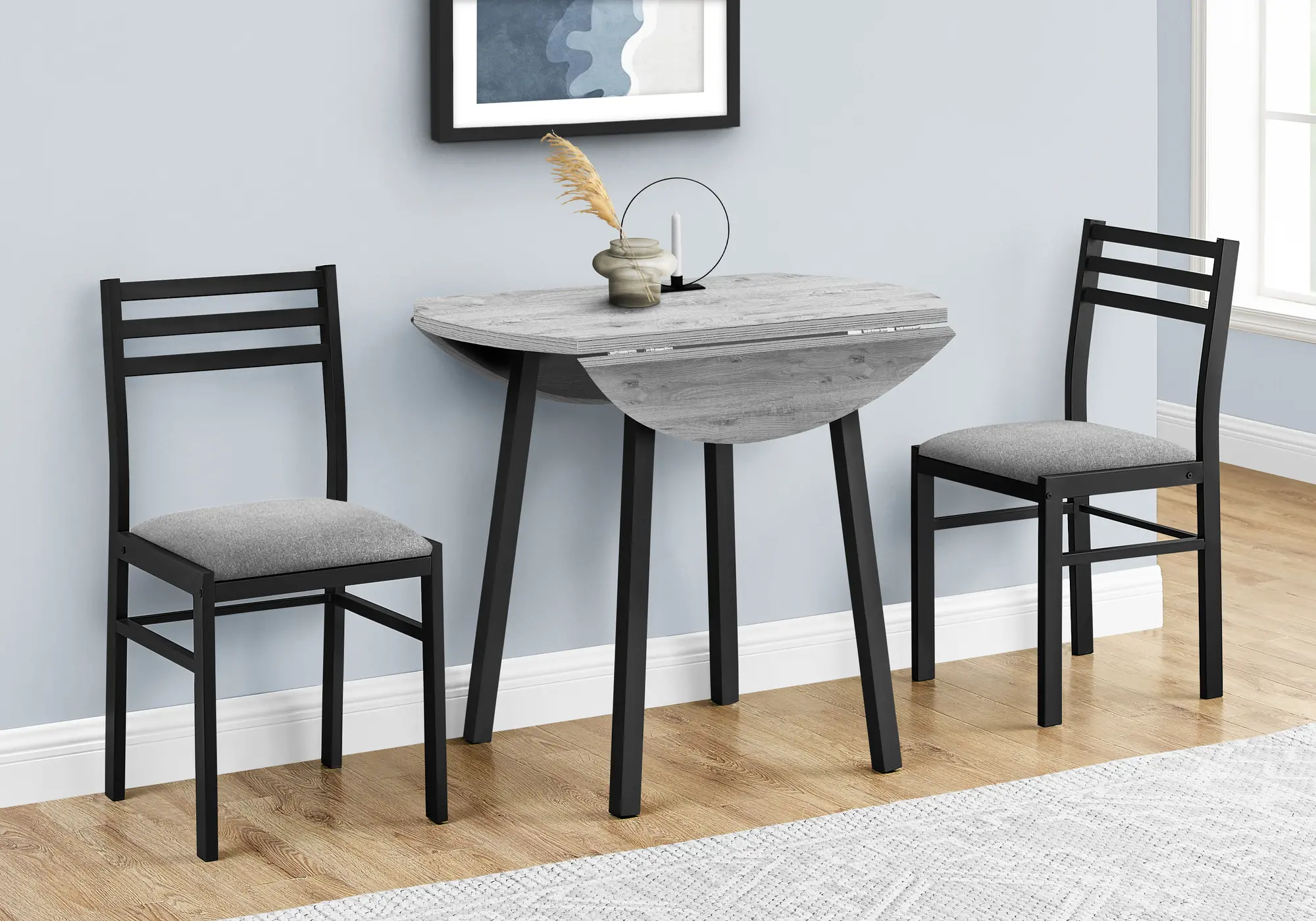 Hadley Gray 3 Piece Dining Set-1