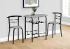 Avery Gray and Black 3 Piece Dining Set