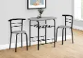 Avery Gray and Black 3 Piece Dining Set