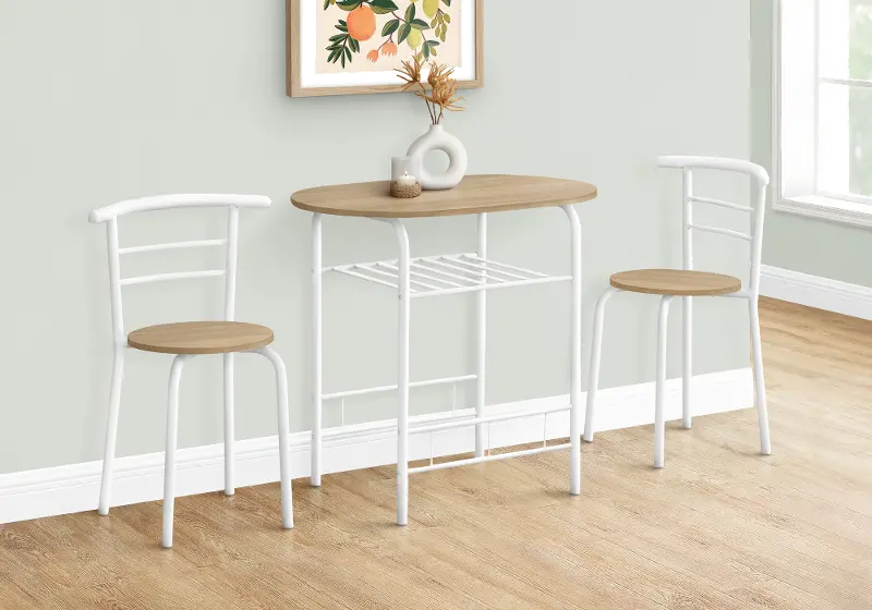 Avery Natural and White 3 Piece Dining Set