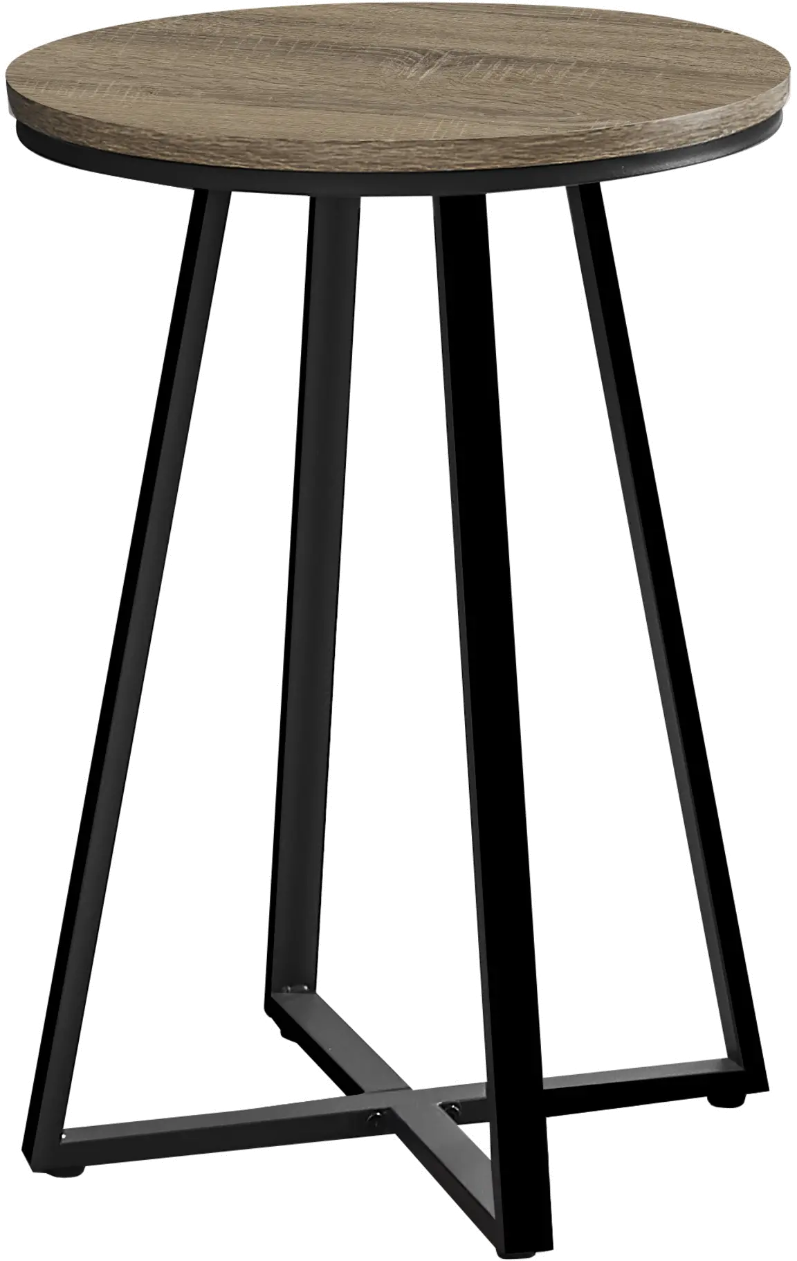 Elissa Dark Taupe and Black Round Side Table-2