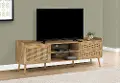 Walnut and Rattan 72 TV Stand