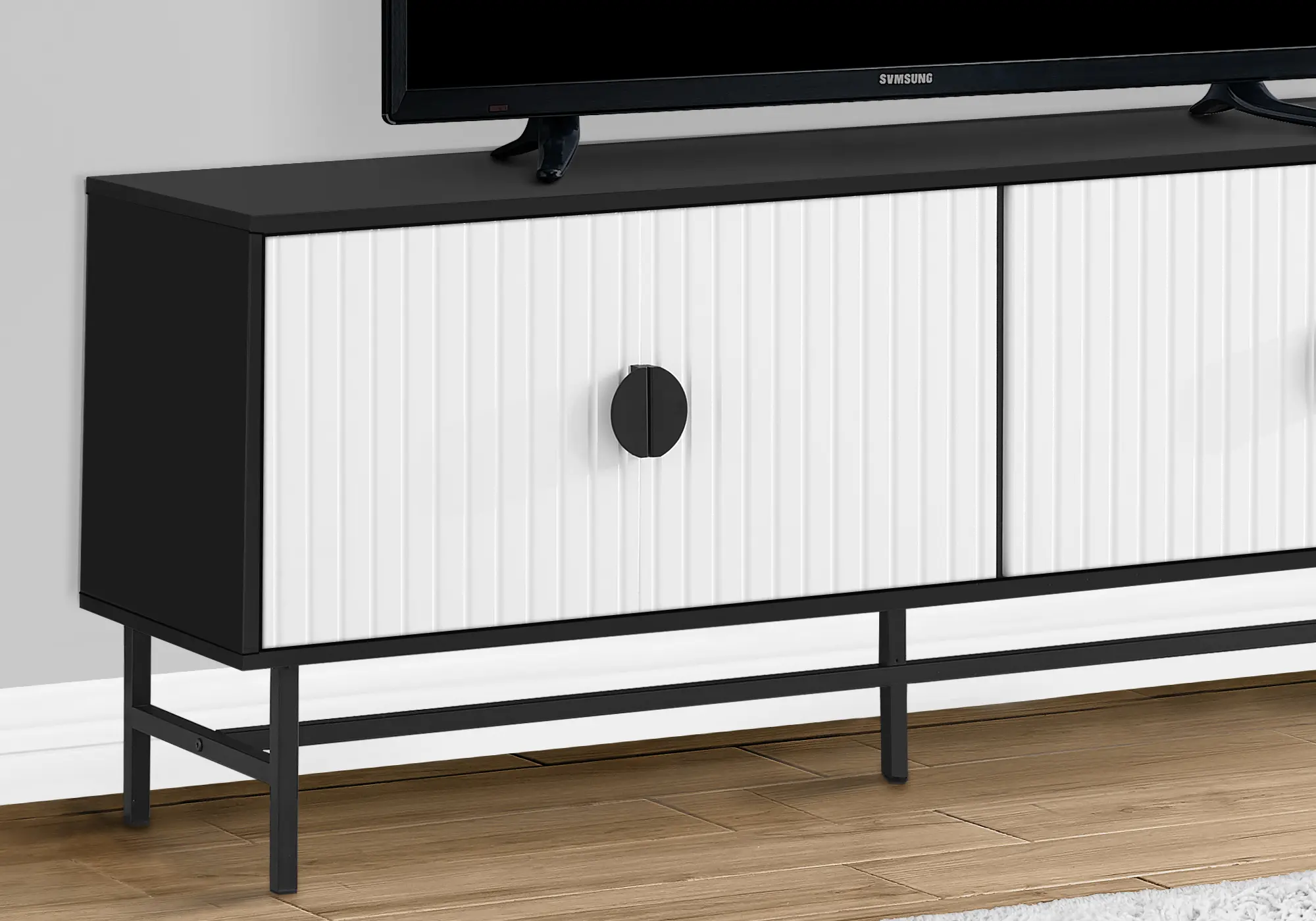 Maeve White and Black 60 TV stand-3