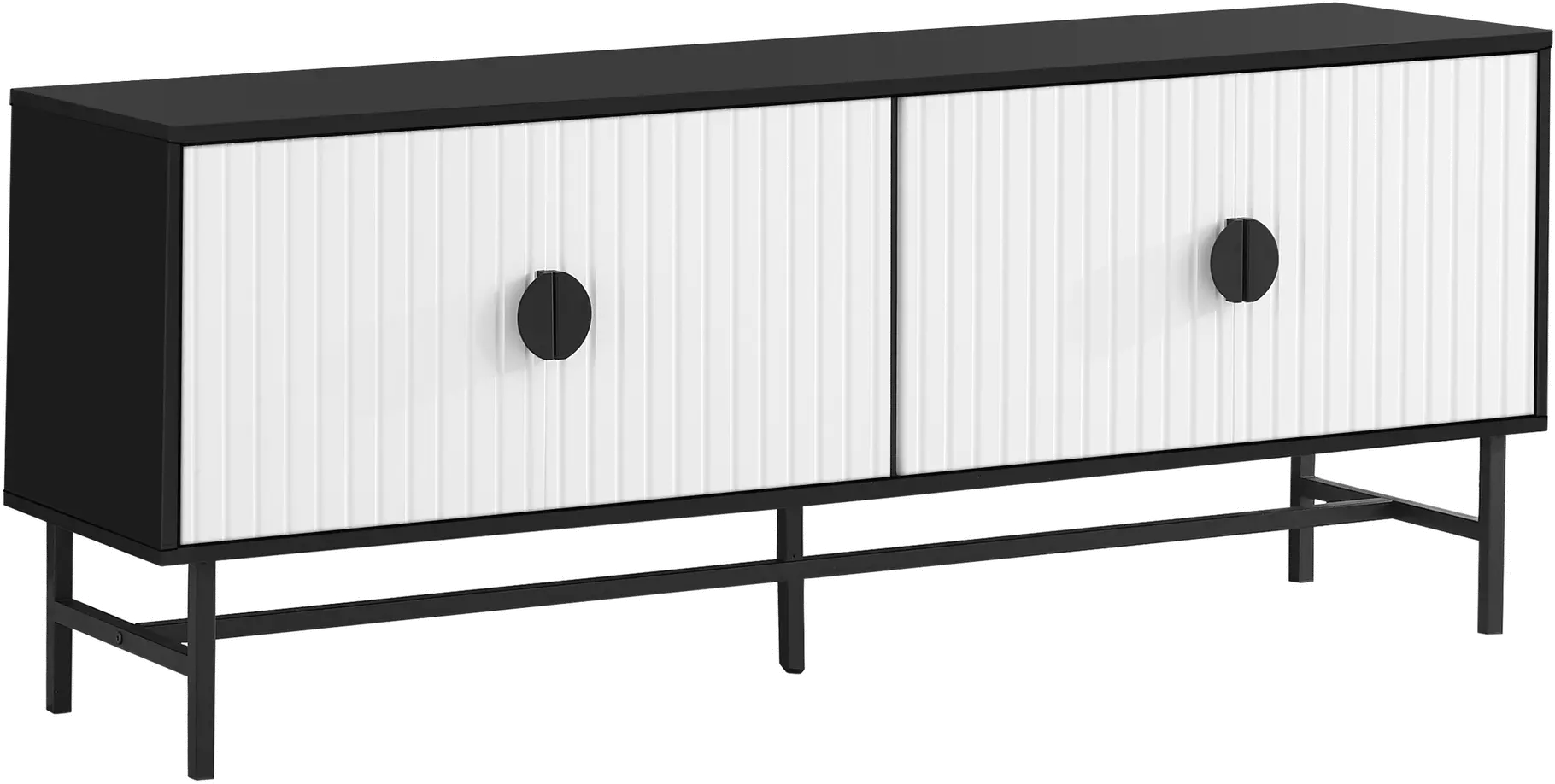 Maeve White and Black 60 TV stand-1